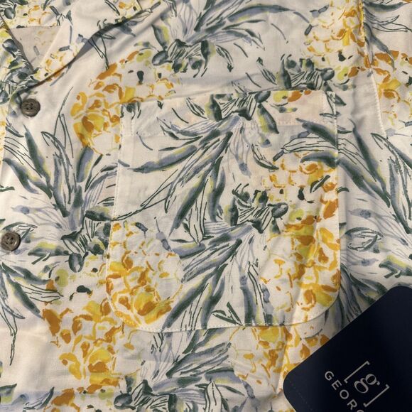 George Men's Relaxed Button Front Camp Shirt 2XL(50-52) Pineapple Print. New. - Picture 8 of 8